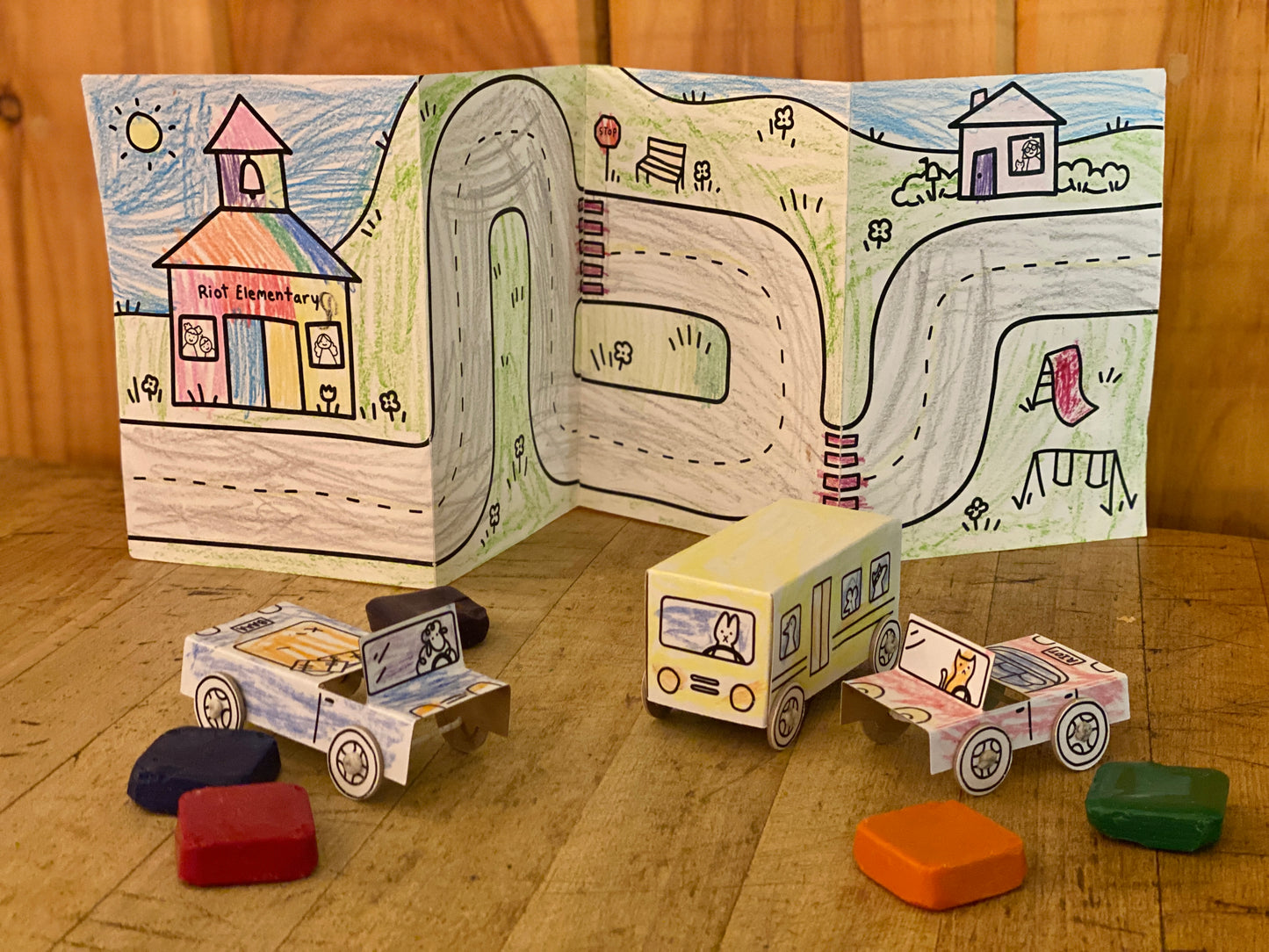 On The Road: Paper Car Playset